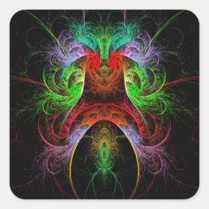 Sticker Carré Carnaval Abstrait Art