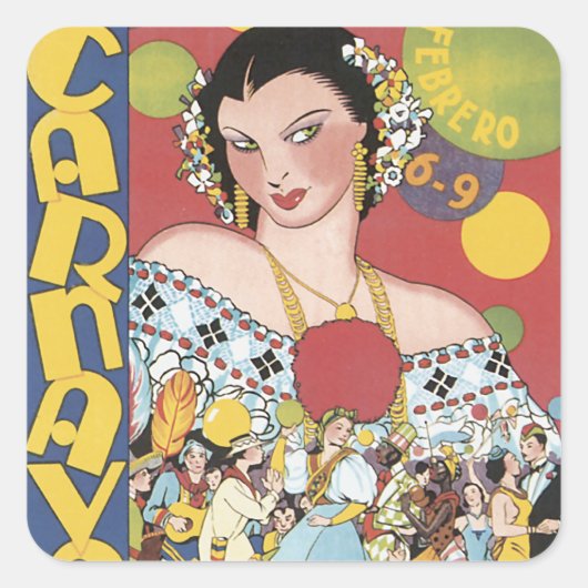 Sticker Carré Carnaval de Panama 1937 (Devant)