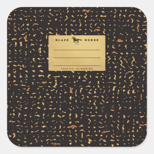 Sticker Carré Carnet de composition or (Devant)