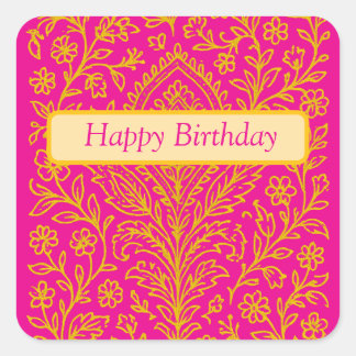 Sticker Carré Carnet d'impression florale de Paisley Cute person