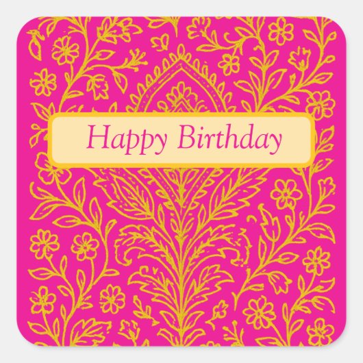 Sticker Carré Carnet d'impression florale de Paisley Cute person (Devant)