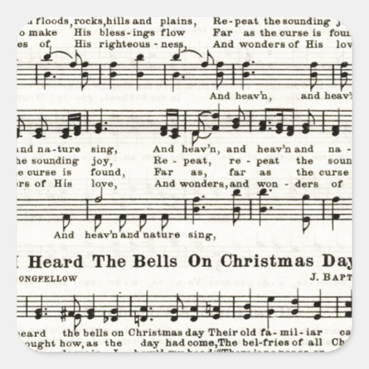 Sticker Carré Carols de Noël : Joie au monde (Devant)