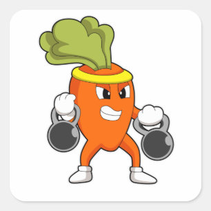Sticker Carré Carotte à Fitness avec cloches