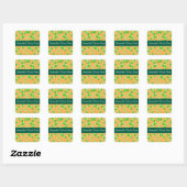 Sticker Carré Carottes Oranges Et Vertes (Feuille)