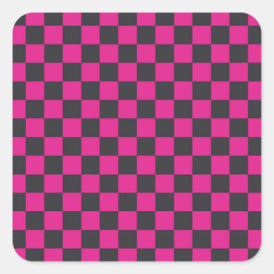 Sticker Carré Carré à motif damier vert acide et noir bâton