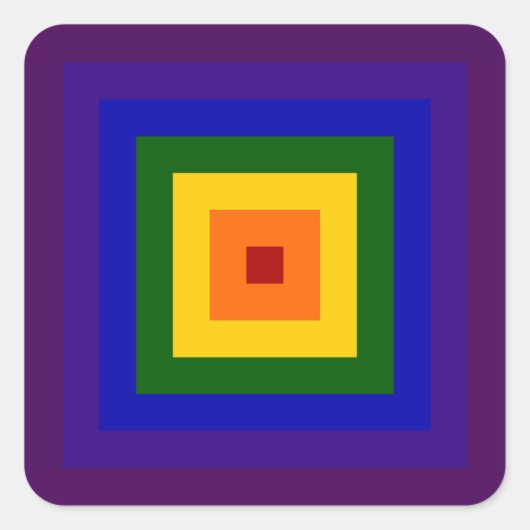 Sticker Carré Carré arc-en-ciel (Devant)