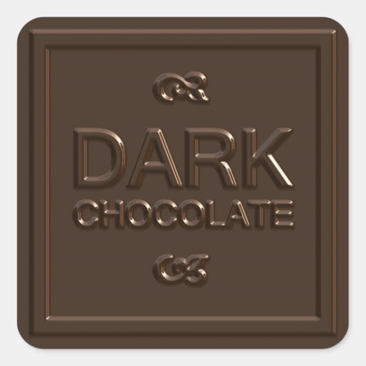 Sticker Carré Carré au chocolat noir (Devant)