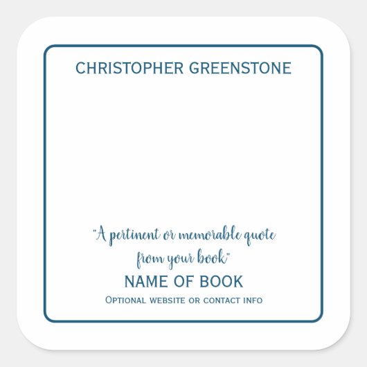 Sticker Carré Carré Authentique Signature Bleu Plaque (Devant)