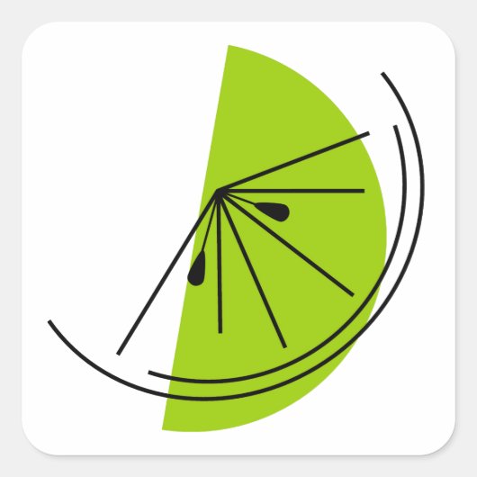 Sticker Carré Carré Citrus Lime (Devant)