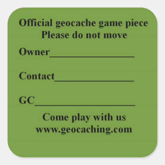 Sticker Carré Carré de cache (Devant)