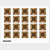 Sticker Carré Carré de feuilles d'automne rustique pour Thanksgi (Feuille)