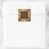 Sticker Carré Carré de feuilles d'automne rustique pour Thanksgi (Sac)