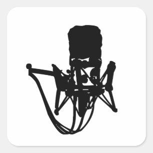 Sticker Carré Carré de guitare électrique et acoustique Rock and