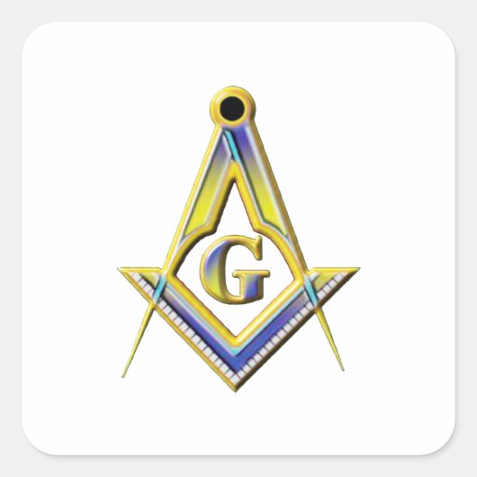Sticker Carré Carré Freemason et Compas (Devant)