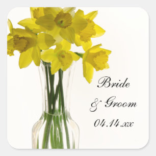 Sticker Carré Carré Mariage Daffodils Jaunes