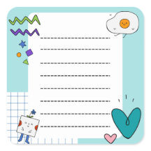Carré mignon Doodon Cartoon Notes