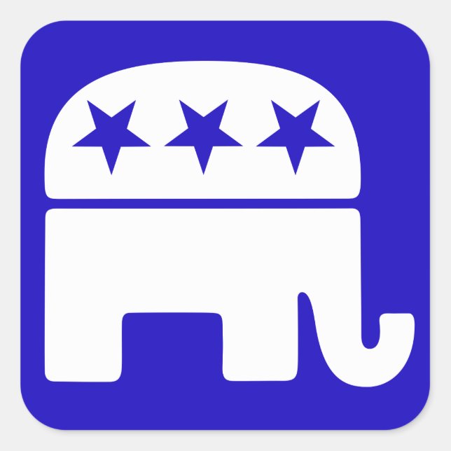 Sticker Carré Carré républicain des éléphants (Devant)