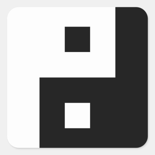 Sticker Carré Carré Yin Yang (Devant)