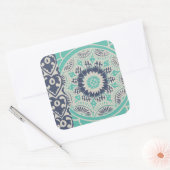 Sticker Carré Carreau bleu Batik III (Enveloppe)