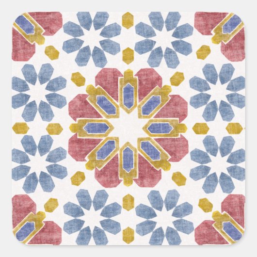 Sticker Carré Carrelage marocain (Devant)