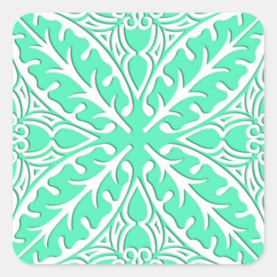Sticker Carré Carrelage marocain - oeuf de robin bleu et blanc
