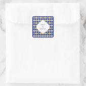 Sticker Carré Carrelage marocain Royal Bleu Jaune Mariage (Sac)