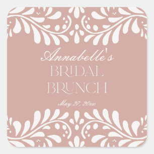 Sticker Carré Carrelage Talavera rose Espagne Fiesta Bridal Brun