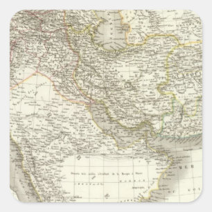 Sticker Carré Carte 2 d'atlas de Moyen-Orient
