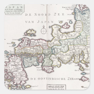 Sticker Carré Carte antique du Japon 1769