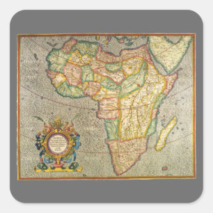 Sticker Carré Carte antique du monde de Gerardus Mercator représ