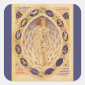 Sticker Carré Carte antique du Zodiaque céleste, Astrologie vint (Devant)