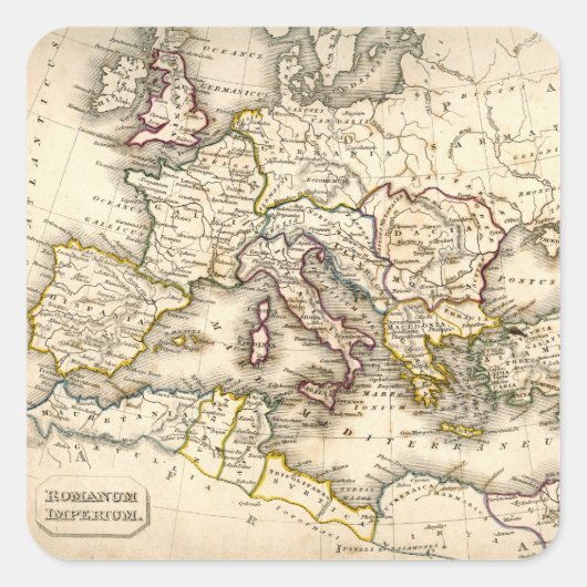Sticker Carré Carte Antquie de l'Ancien Romain (Devant)