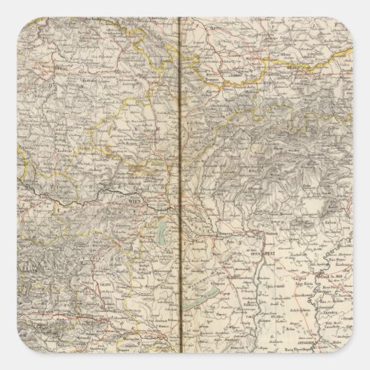 Sticker Carré Carte Atlas Autriche (Devant)