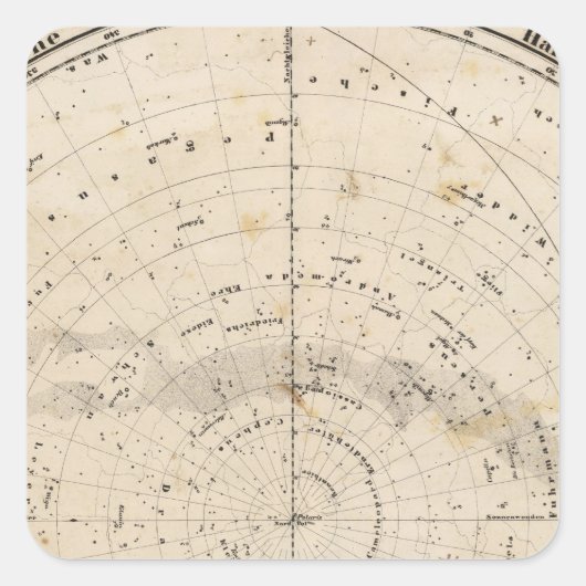 Sticker Carré Carte céleste (Devant)