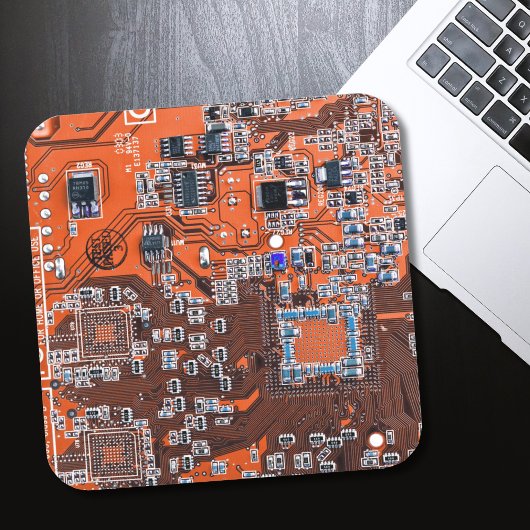 Sticker Carré Carte circuit imprimé circuit orange PCB