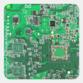 Sticker Carré Carte circuit imprimé circuit vert PCB (Devant)