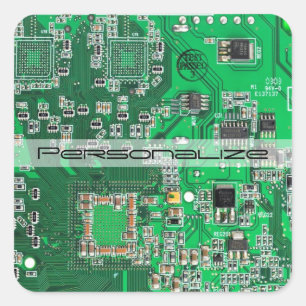 Sticker Carré Carte circuit imprimé circuit vert PCB