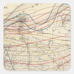 Sticker Carré Carte climatologique du Wisconsin