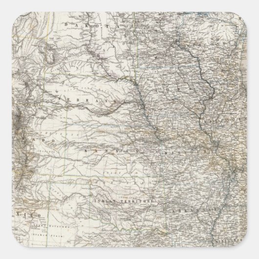 Sticker Carré Carte composite des États-Unis d'Amérique (Devant)