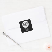 Sticker Carré Carte d'affaires noire moderne personnalisable ave (Enveloppe)