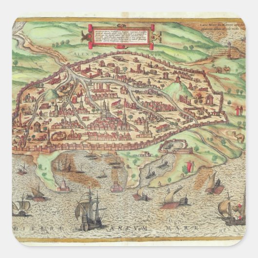 Sticker Carré Carte d'Alexandrie (Devant)