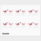 Sticker Carré Carte d'amour pour les oiseaux (Feuille)