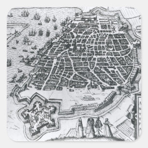Sticker Carré Carte d'Anvers, 1598