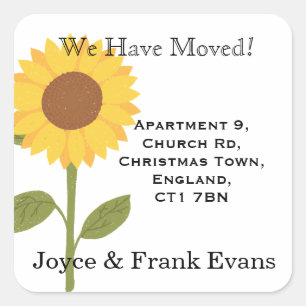Sticker Carré carte d'autocollants de changement d'adresse de to