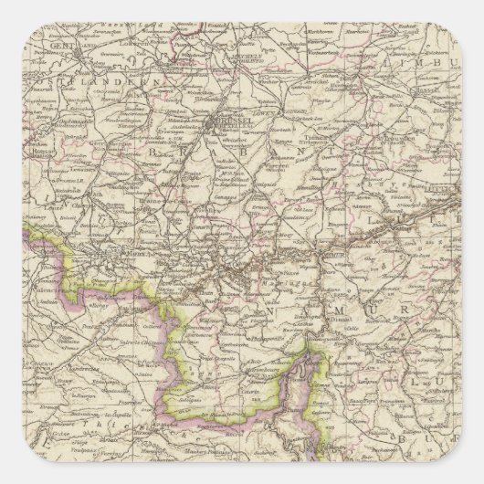 Sticker Carré Carte de Belgique et Luxembourg (Devant)