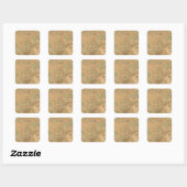 Sticker Carré Carte De Boston 2 (Feuille)
