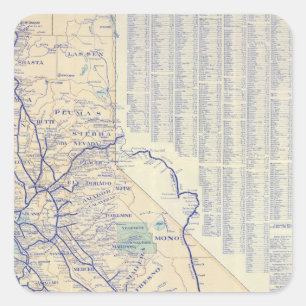Sticker Carré Carte de Californie 4