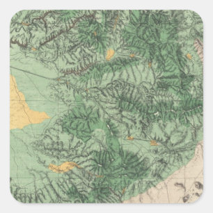 Sticker Carré Carte de classification des terres de la Californi