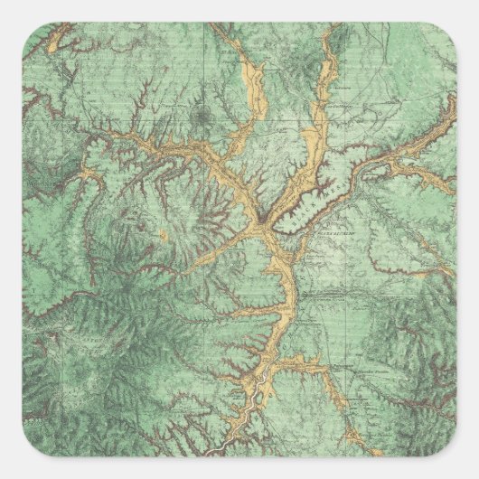 Sticker Carré Carte de classification des terres du Nouveau-Mexi (Devant)