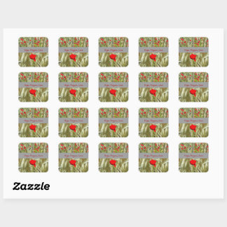 Sticker Carré Carte de condoléances Espoir Prières Amour avec co